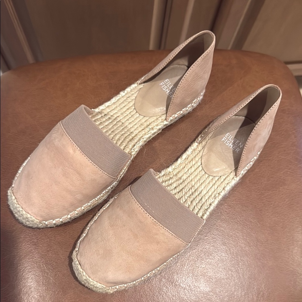 Eileen Fisher Tan Suede Espadrilles